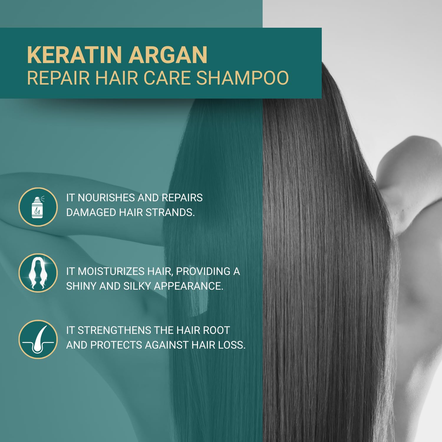 Bioxcin Keratin &amp; Argan Repair Shampoo for Damaged Hair - 10.14 fl oz