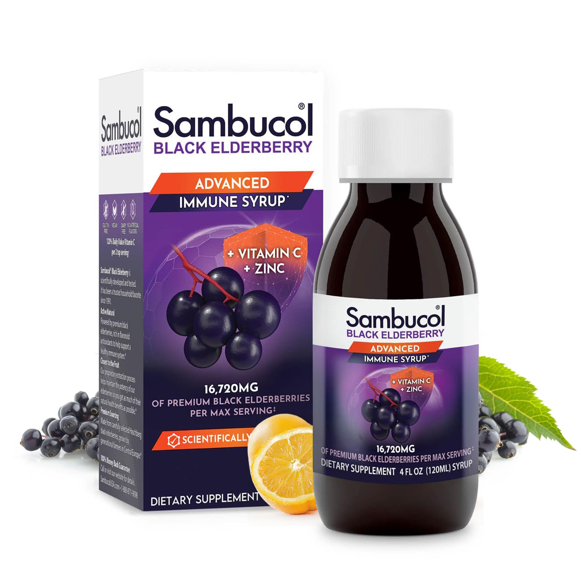 Sambucol Black Elderberry Syrup for Immune System Support - 4.06 fl oz