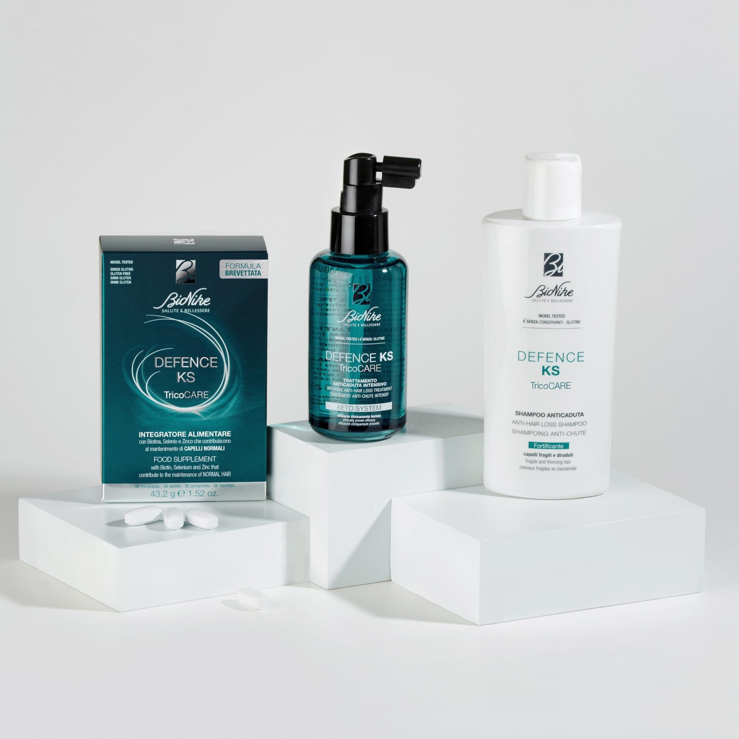 BioNike Defence KS Anti-Hair Loss Shampoo - Gentle, Biotin &amp; Niacinamide Enriched Formula for Thinning Hair, 6.76 fl oz