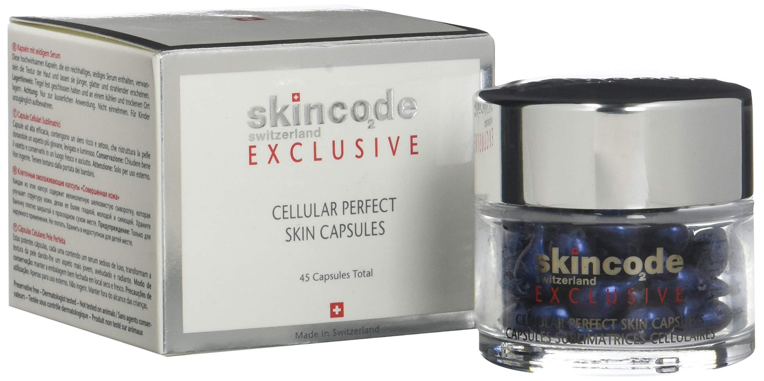 Skincode Cellular Perfect Skin Capsules 45 Count - Skin Care Serum for Smooth, Soft, and Bright Skin