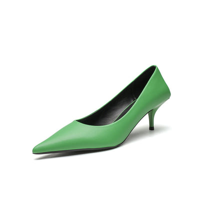 Green Stiletto Pointed Toe High Heels