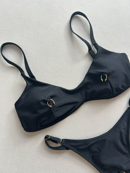 Womens Pure Color Bikini Swimsuit