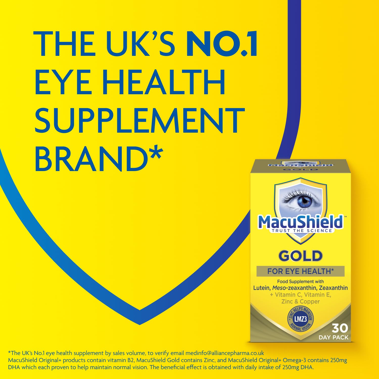 MacuShield Gold Eye Health Supplement - 90 Capsules with Lutein, Zeaxanthin &amp; Antioxidants