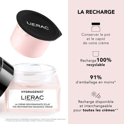 Lierac Hydragenist Moisturizing Cream for Dry Skin - 50ml, Natural Ingredients, Radiant &amp; Hydrated Skin