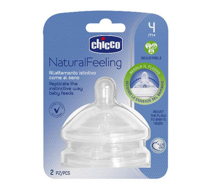 Chicco Natural Feeling Baby Bottle Nipple for 4 Months+ - Flexible, Comfortable, and Natural Feeding Experience