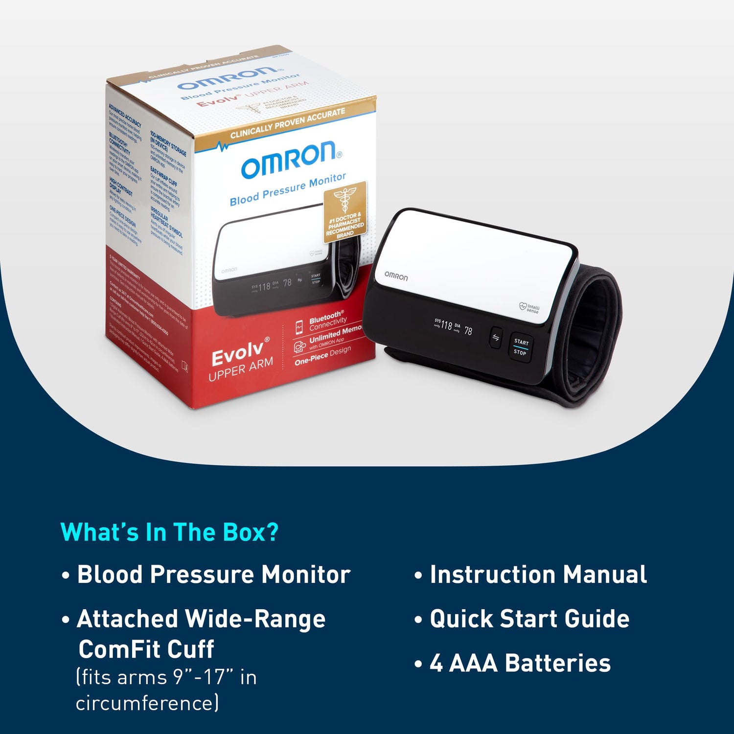 Omron M3 Comfort Digital Blood Pressure Monitor with Smart Cuff &amp; Irregular Heartbeat Detection
