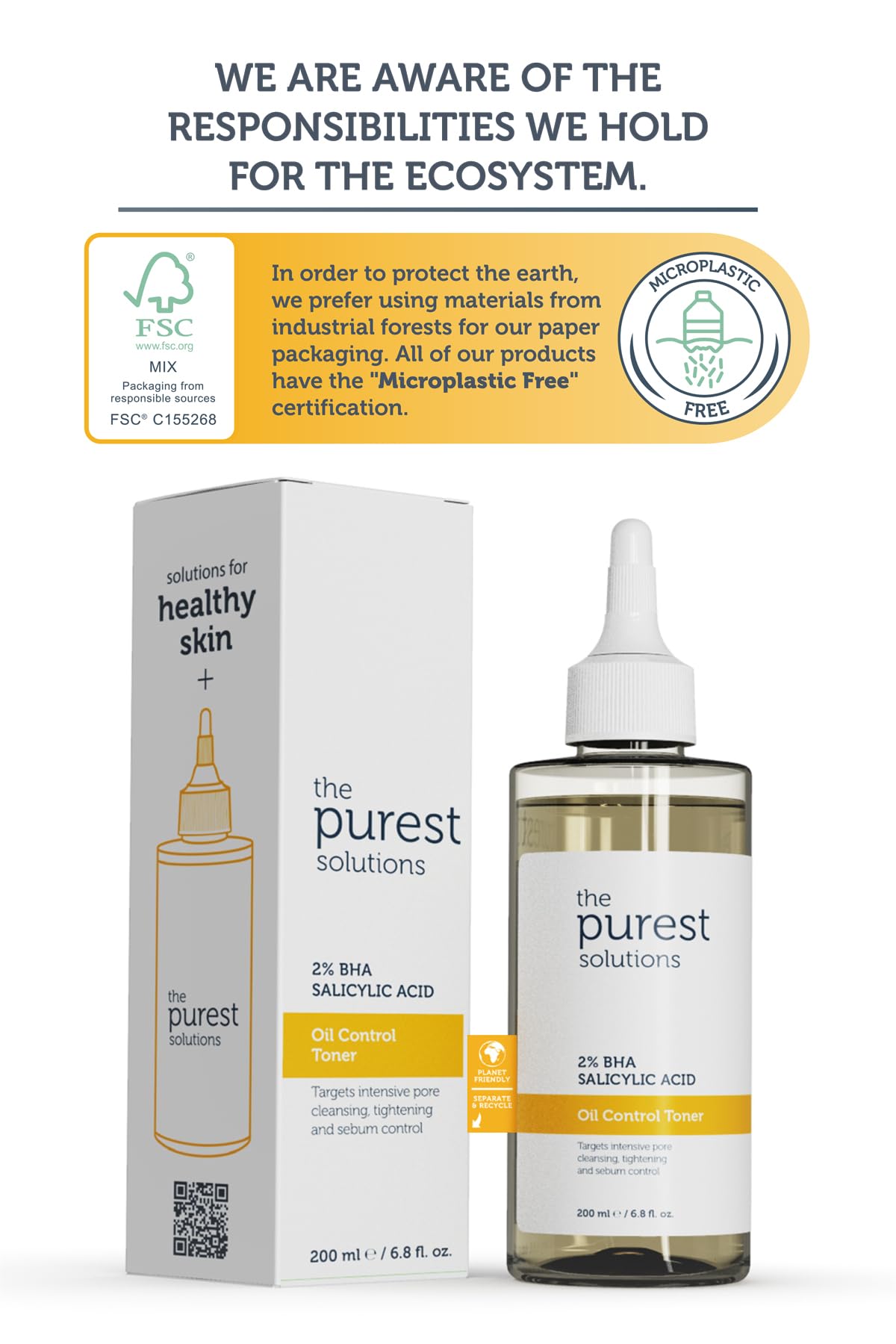 The Purest Solutions Skincare Set for Blackheads &amp; Pore Tightening - AHA BHA Exfoliant &amp; Niacinamide Serum