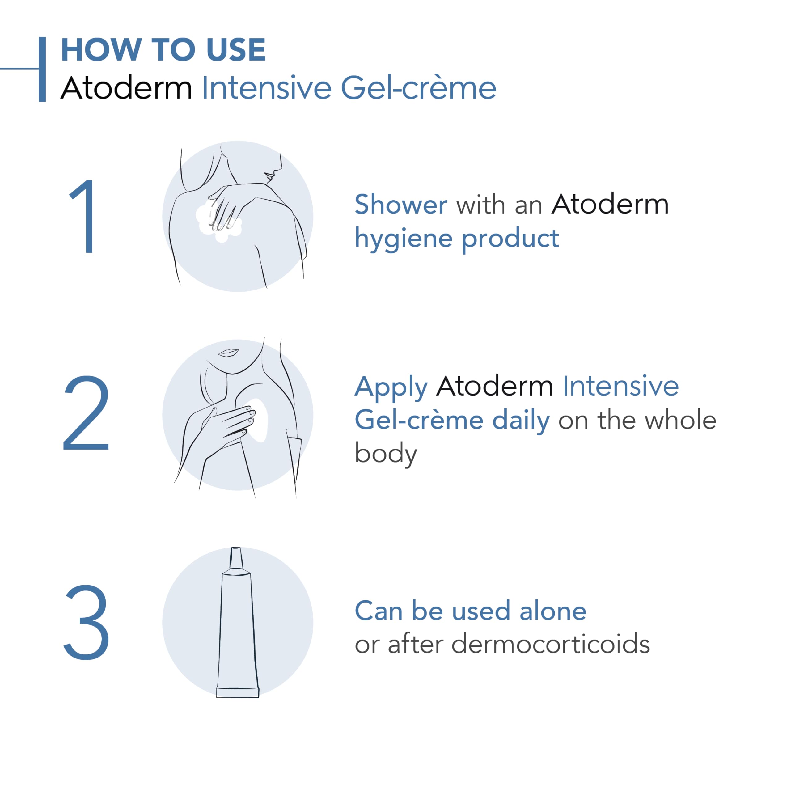 Bioderma Atoderm Intensive Gel Creme - Moisturizing Gel Cream for Dry Skin Relief, Gentle for Babies &amp; Adults
