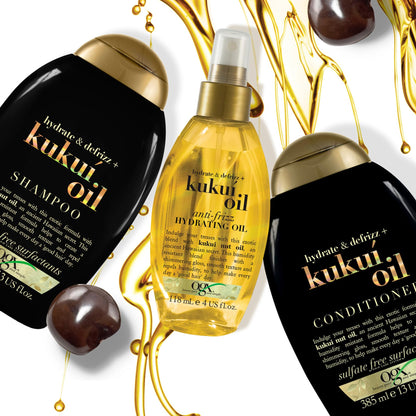 Organix Moisturizing Shampoo with Kukui Oil - Anti-frizz, Natural Hair Care for Dry &amp; Frizzy Hair
