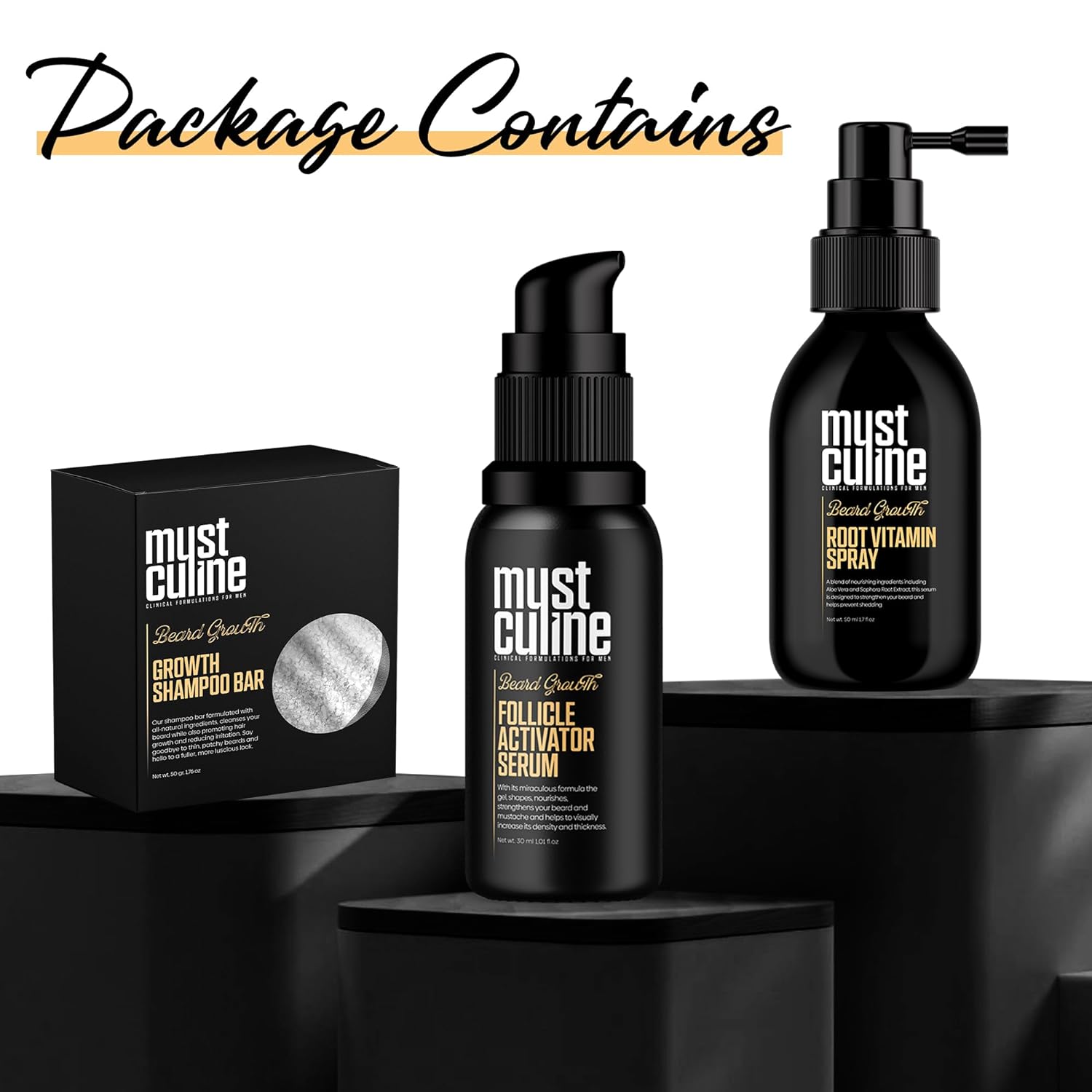 Mustculine Beard Growth Kit for Men