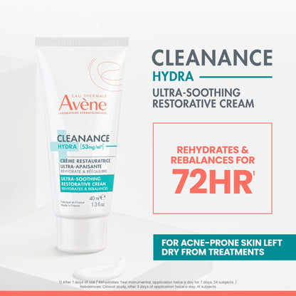 Avene Cleanance Hydra Cream 40ml - Soothing Moisturizing Cream for Sensitive Oily Skin