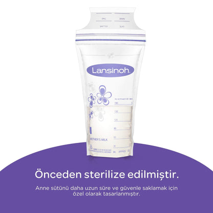 Lansinoh Breast Milk Storage Bags - BPA Free, Sterile &amp; Leak-Proof (25 Count)