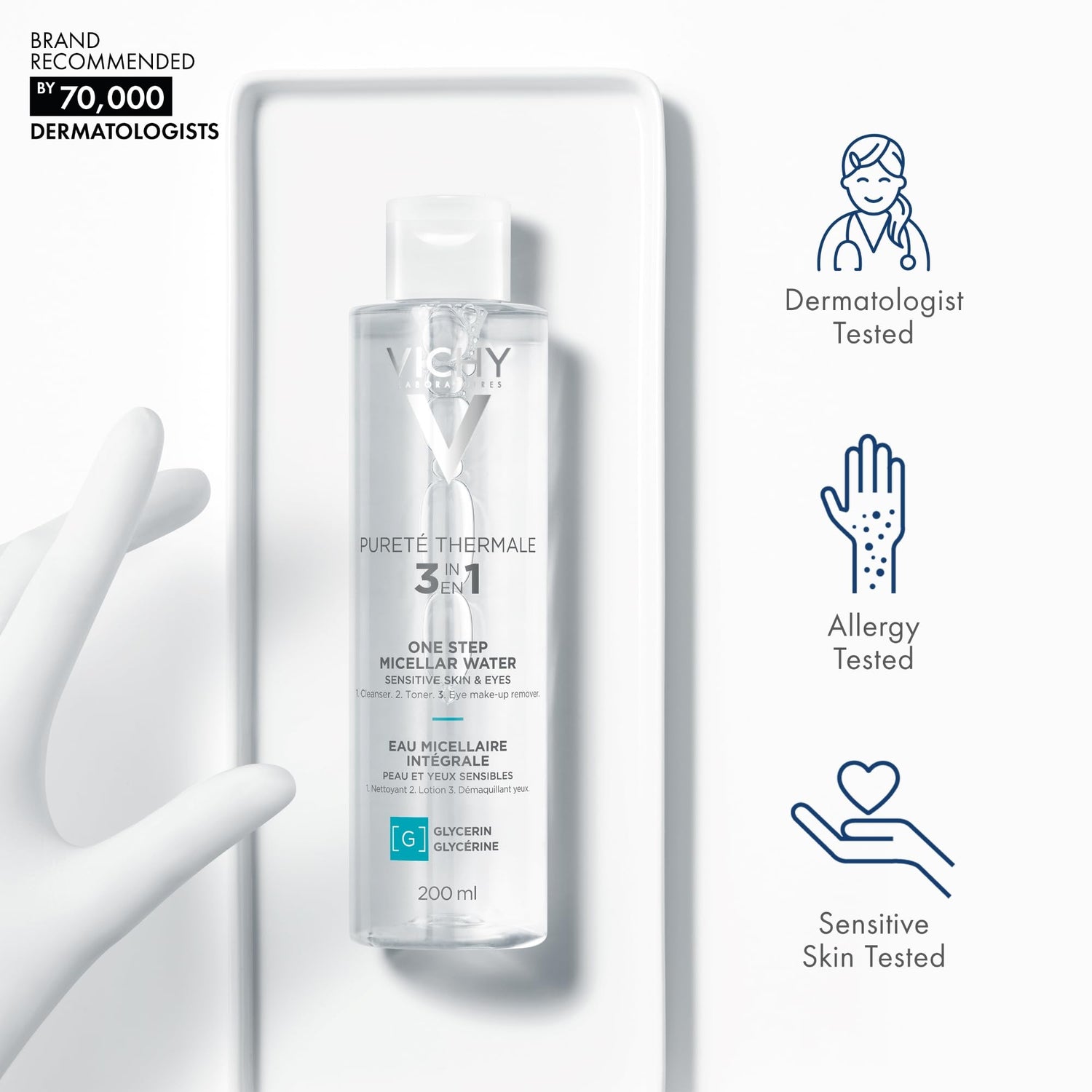 Vichy Mineral Micellar Water - Gentle Makeup Remover &amp; Cleanser for Sensitive Skin