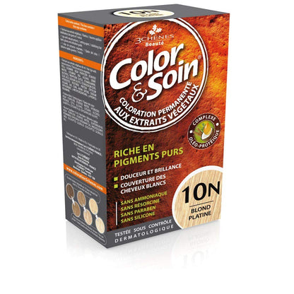 Color&amp;Soin 10N Platinum Blond Hair Dye - Ammonia-Free, Botanical, 10N Shade