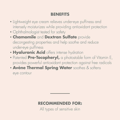 Avene Soothing Eye Care Cream - Ideal for Sensitive Skin | 10ml
