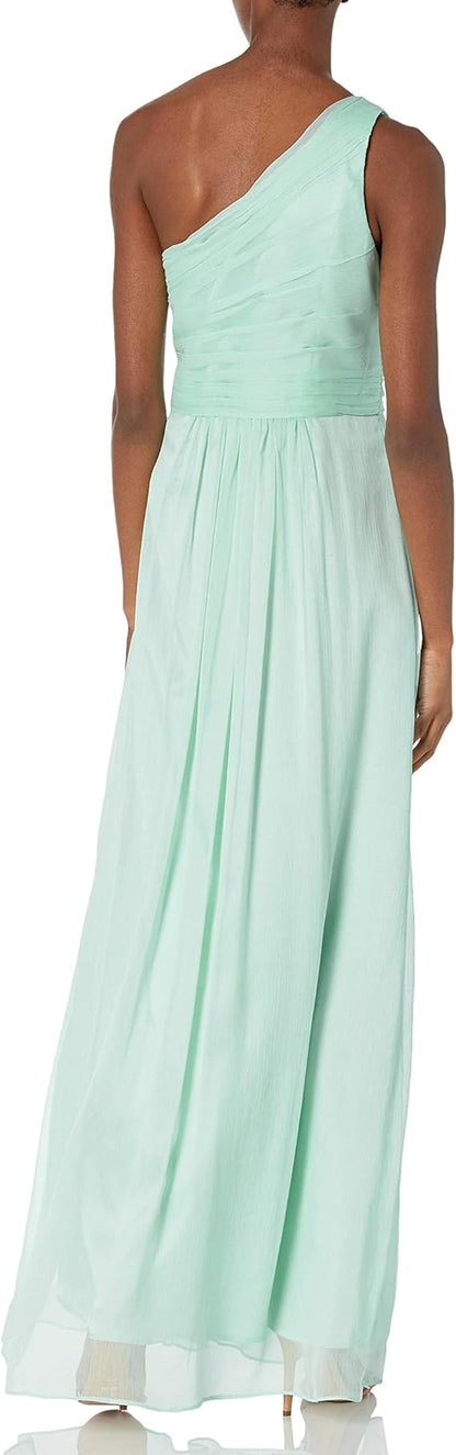 Minuet Womens One Shoulder Straight Maxi Gown, Size Small