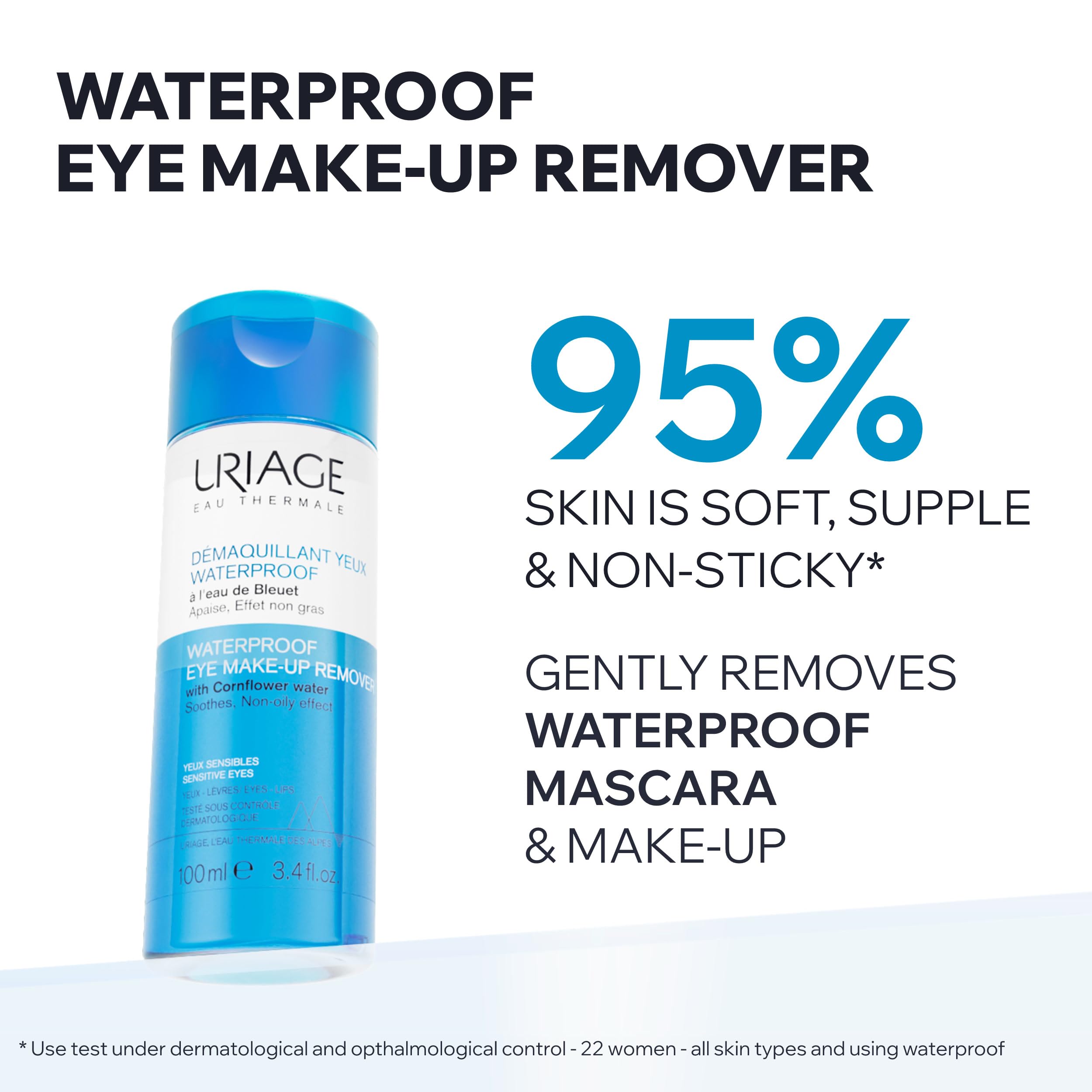 Uriage Waterproof Eye Makeup Remover - Gentle, Effective &amp; Fragrance-Free Solution for Sensitive Eyes