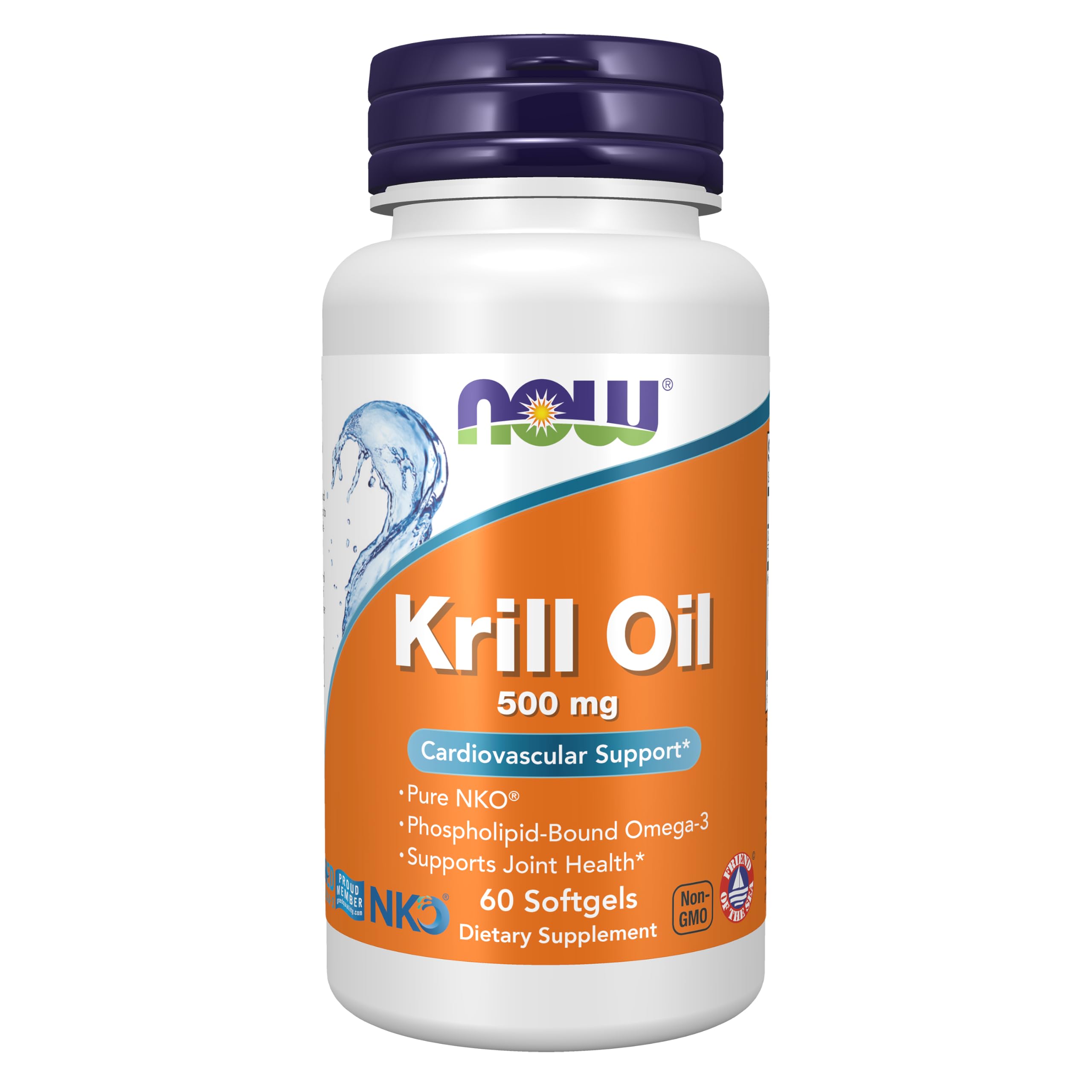 NOW Red Krill Oil 500mg Supplement - Omega-3 EPA &amp; DHA Dietary - 30 Capsules