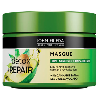John Frieda Detox and Repair Masque 250ml - Nourishing Hair Care Mask for Dry &amp; Damaged Hair