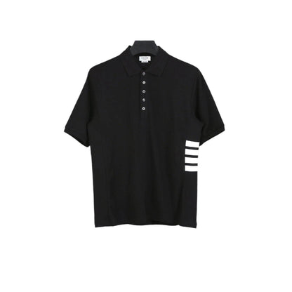 Thom Browne Black T-Shirt with Collar