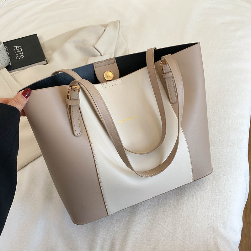 Retro PU Leather Shoulder Tote Bag