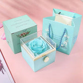Rotating Eternal Flower Acrylic Jewelry Gift Box
