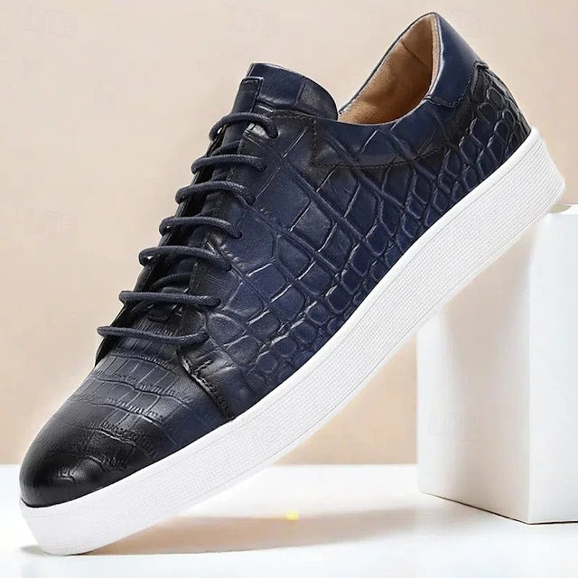 Mens Leather Lace-Up Casual Shoes