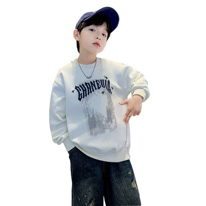 Boys Spider Print Crewneck Shirt