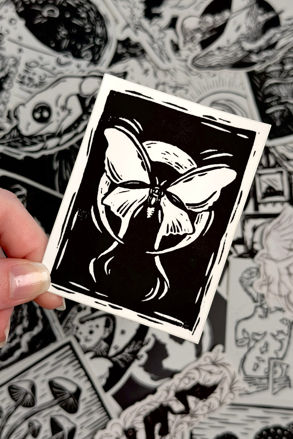 Moth Moon Sticker