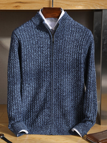 Wool Zipper Cardigan Men&