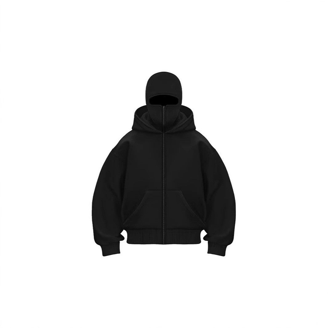 Double Layer Hooded Zipper Sweatshirt