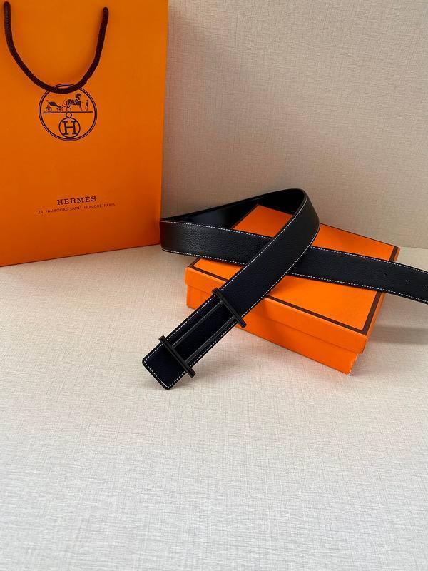 Hermes Men Black Buckle Belt &