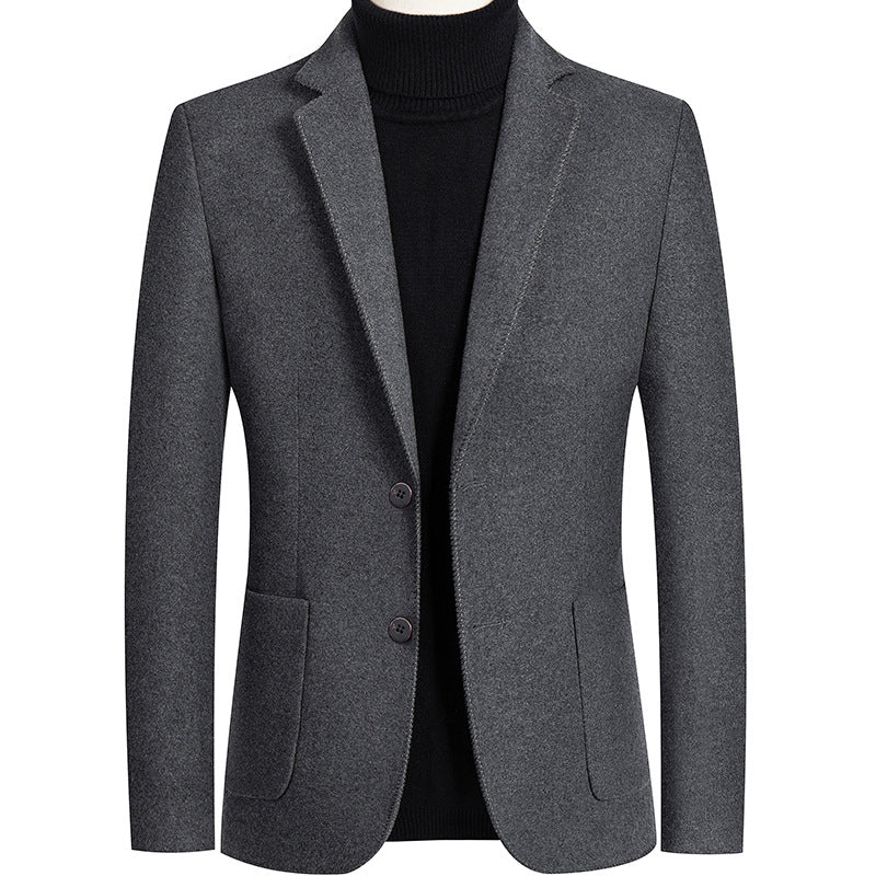 Autumn And Winter Solid Color Short Wool Woolen Men&
