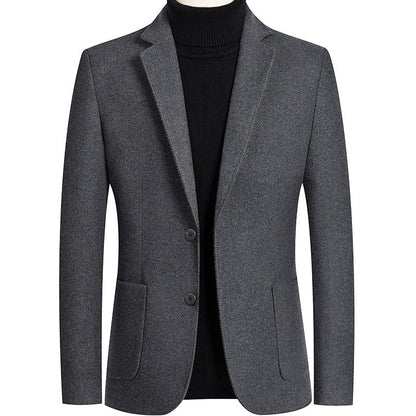 Autumn And Winter Solid Color Short Wool Woolen Men&