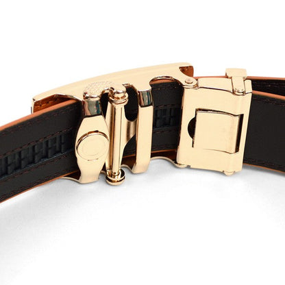 Mens Genuine Leather Sliding Buckle Belt