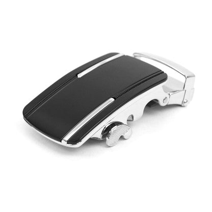 Mens Genuine Leather Sliding Buckle Belt