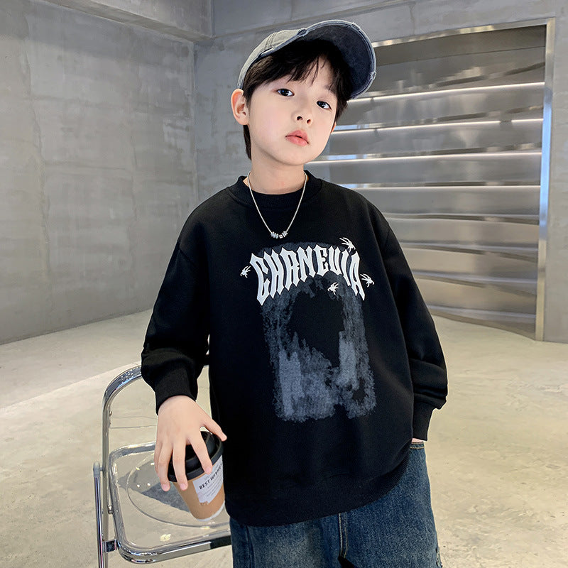 Boys Spider Print Crewneck Shirt