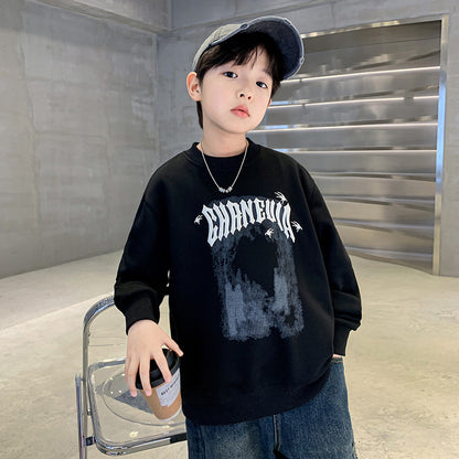 Boys Spider Print Crewneck Shirt