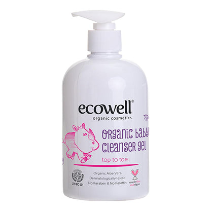 Ecowell Organic Baby Cleansing Gel - Gentle, Natural, Vegan &amp; Chemical-Free for Baby&