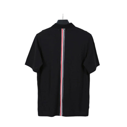 Thom Browne Black T-Shirt with Collar