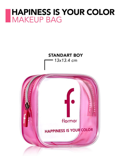 Flormar Happiness Is Your Color Pink Clear Makeup Bag