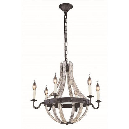 Woodland Collection Pendant D:24In. H:22In. Lt:6 Wash &amp;  Steel F