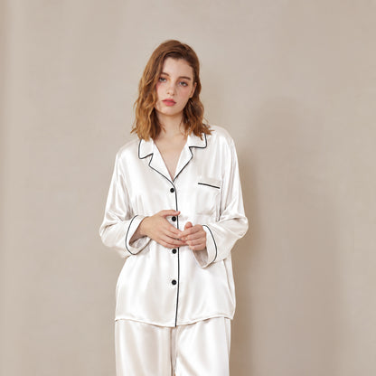 Butterfly Embroidery Silk Pajama Set
