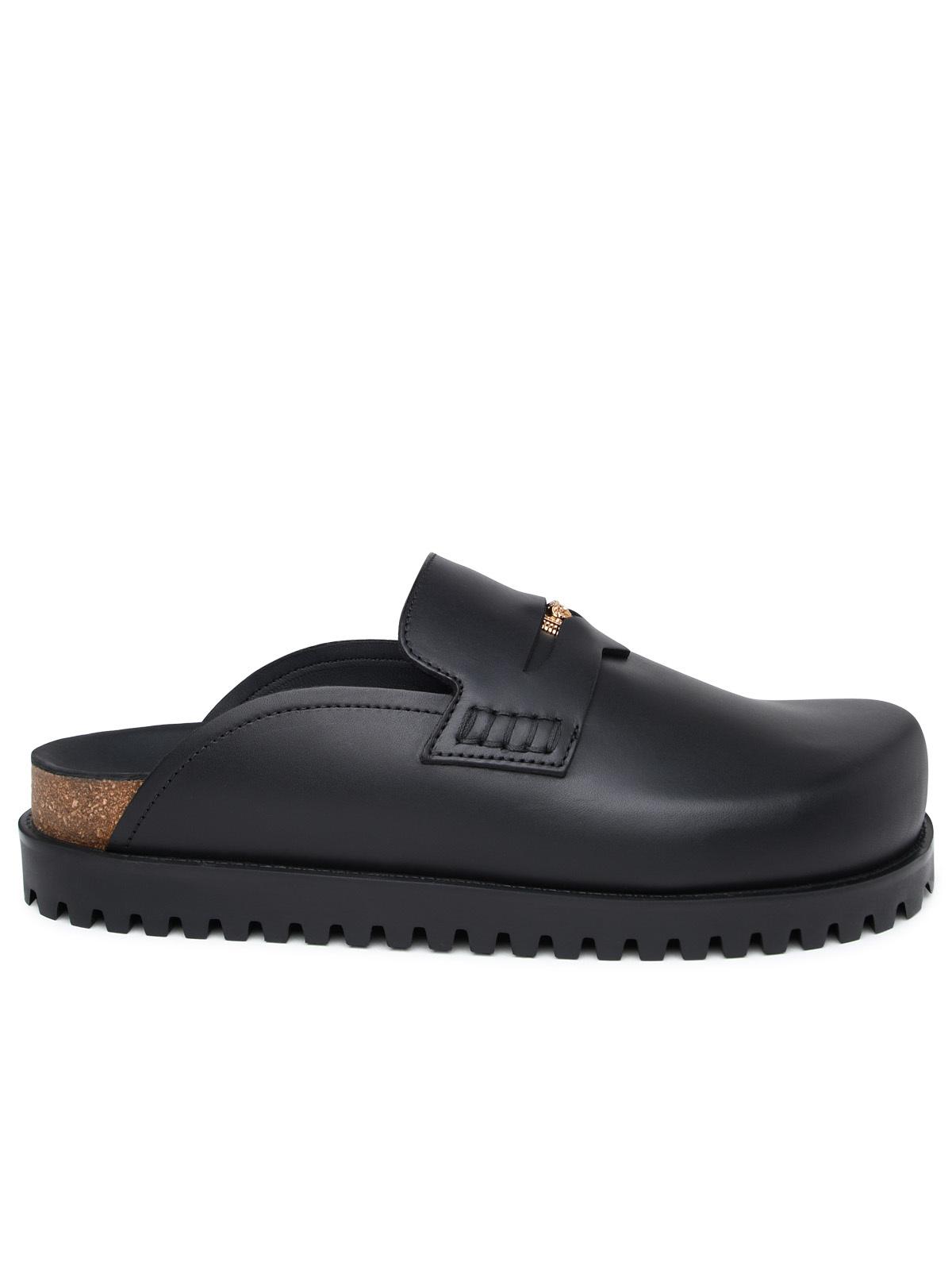 Versace Black Lear Slippers
