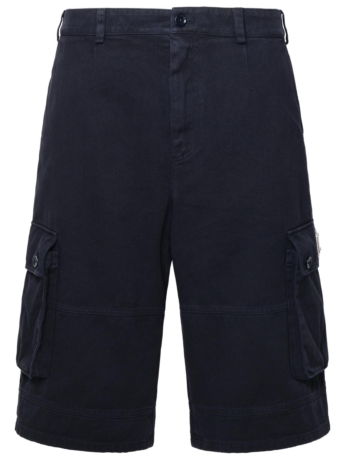 Dolce &amp; Gabbana Blue Cotton Cargo Bermuda Shorts