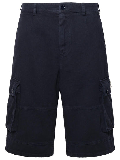 Dolce &amp; Gabbana Blue Cotton Cargo Bermuda Shorts