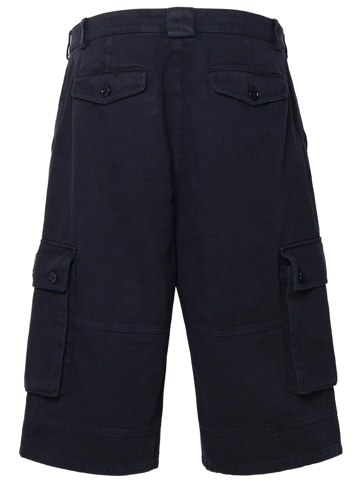 Dolce &amp; Gabbana Blue Cotton Cargo Bermuda Shorts