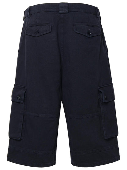 Dolce &amp; Gabbana Blue Cotton Cargo Bermuda Shorts