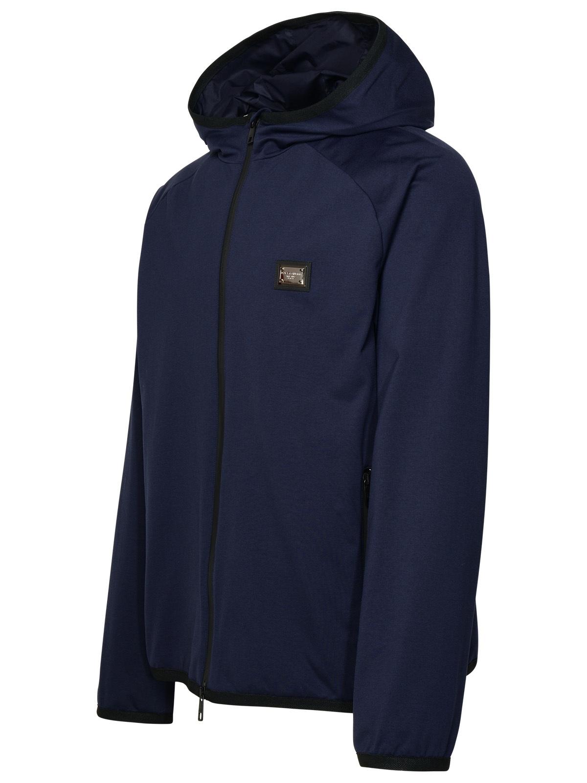Dolce &amp; Gabbana Blue Cotton Blend Jacket