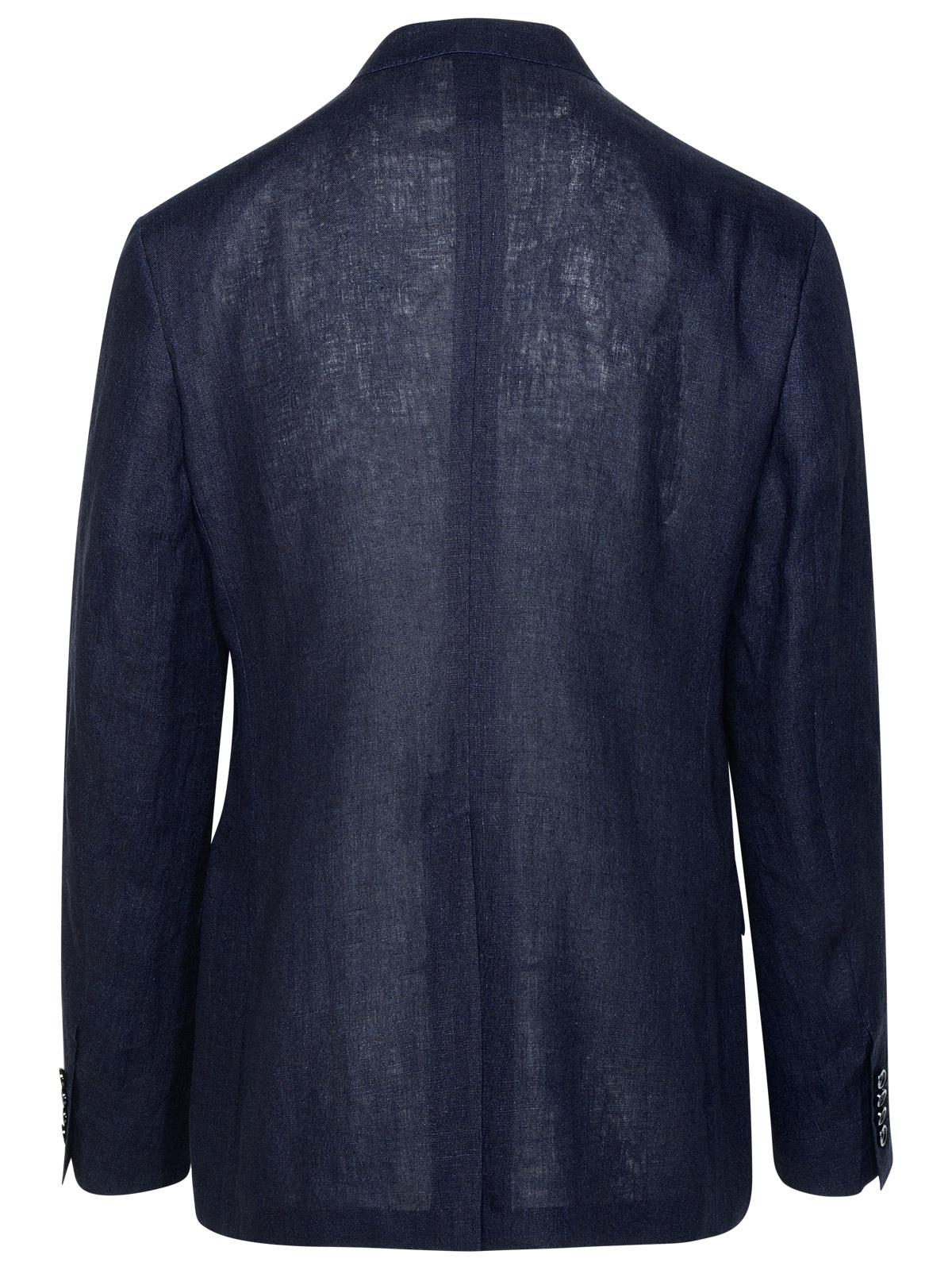 Dolce &amp; Gabbana Navy Linen Blazer